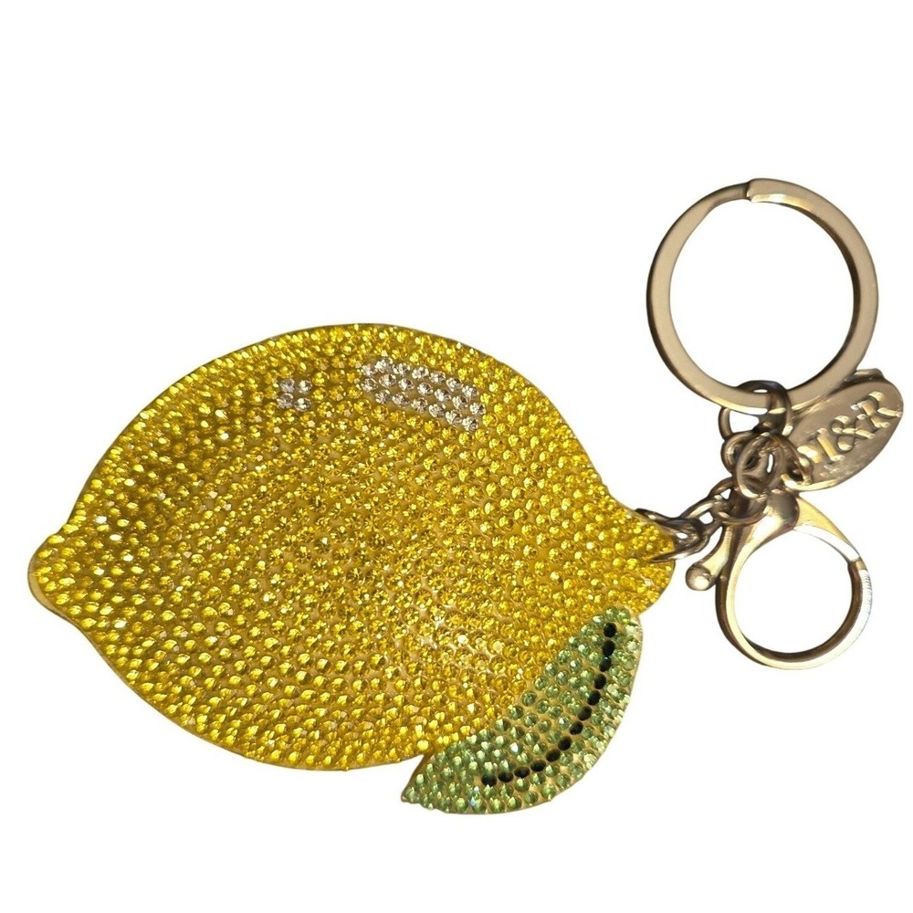 DI&R Lemon Keychain Womens OS Yellow Excellent Rhinestone Fruit Bag Charm